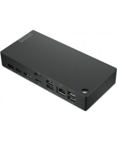 Lenovo USB-C Dock Windows Only (Max displays: 3/Max resolution: 4K/60Hz/Supports: 2x4K/60Hz/1xEthernet LAN (RJ-45)/2xDP 1.4/1xHDMI 2.0/3xUSB 3.1/2xUSB 2.0/1xUSB-C/1x3.5mm combo jack/Input power: 135W/100W, Output Power: 90W/65W) Lenovo