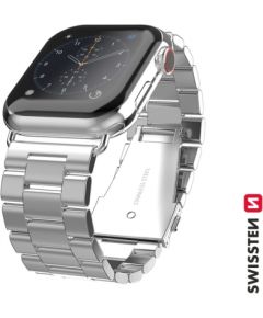 Swissten Металлический ремешок для Apple Watch 1/2/3/4/5/6 / SE / 38 мм / 40 мм / серебряная