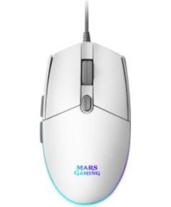 Mars Gaming MMGW Spēļu Pele / RGB / 3200 DPI / USB / Balta