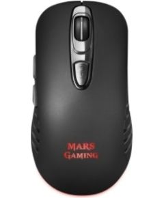 Mars Gaming MMW2 Bezvadu Spēļu Pele ar Papildus Pogām / RGB / 3200 DPI / Melna