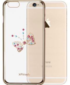 X-Fitted Aizmugurējais Plastikata Apvalks ar Swarovski Kristāliem Priekš Apple iPhone 6 / 6S Zelts / Taurenis