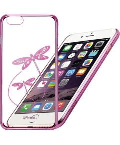 X-Fitted Пластиковый чехол С Кристалами Swarovski для Apple iPhone  6 / 6S Розовый / Стрекоза