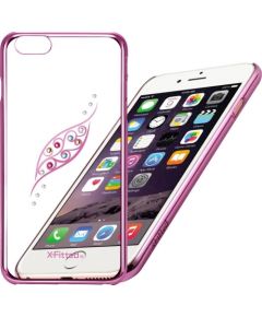 X-Fitted Пластиковый чехол С Кристалами Swarovski для Apple iPhone  6 / 6S Розовый / Грациозный лист