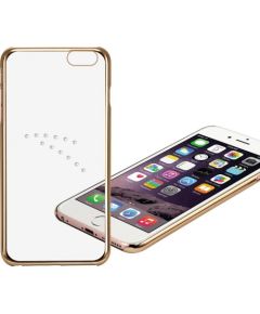 X-Fitted Aizmugurējais Plastikata Apvalks ar Swarovski Kristāliem Priekš Apple iPhone 6 / 6S Zelts / Dimanta Bulta
