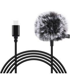 Puluz Jack Lavalier Wired Condenser Recording Microphone 1.5m USB-C / Type-C PU425