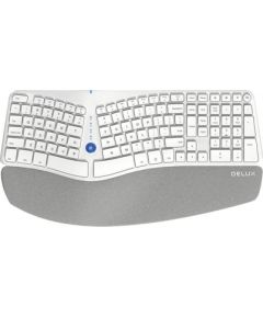 Wireless Ergonomic Keyboard Delux GM901D BT+2.4G (white)