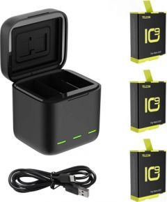 Telesin 3-slot charger box for GoPro Hero 9 / Hero 10 + 3 batteries (GP-BNC-902-B)