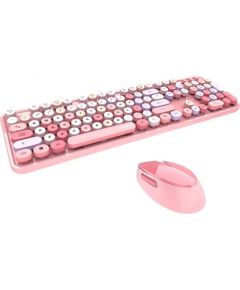 Wireless keyboard + mouse set MOFII Sweet 2.4G (pink)