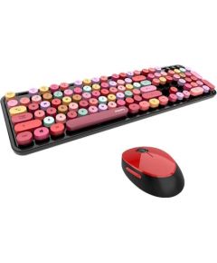 Wireless keyboard + mouse set MOFII Sweet 2.4G (black&red)