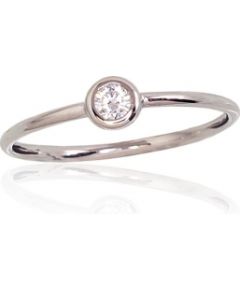 Серебряное кольцо #2101638(PRh-Gr)_CZ, Серебро	925°, родий (покрытие), Цирконы , Размер: 16.5, 0.7 гр.