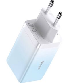 Baseus GaN3 Pro 2xUSB-C + USB wall charger, 65W + 1m cable (blue)