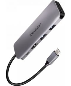 Axagon Multiport USB 3.2 Gen 1 hub. HDMI, card reader and Power Delivery. 20 cm USB-C cable.