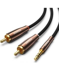 UGREEN AV170 2x RCA cable (Cinch) jack 3.5mm, 1m (black)