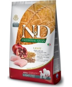 FARMINA N&D ANCESTRAL GRAIN DOG LIGHT - CHICKEN. SPELT.OATS AND POMEGRANATE ADULT MEDIUM & MAXI 12kg