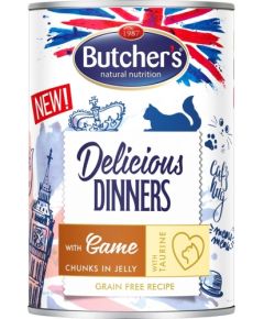 BUTCHER'S Delicious Dinners Pieces with venison in jelly - wet cat food - 400g