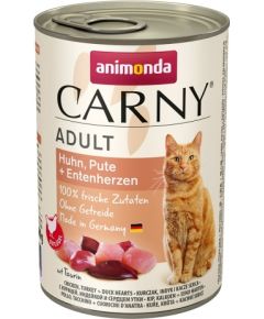 ANIMONDA Carny Adult flavour: chicken. turkey. duck hearts - wet cat food - 400g