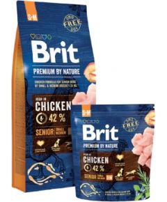 Brit Premium by Nature Senior S+M, Apple, Chicken, Corn- dry food for adult dogs of medium breeds 15 kg