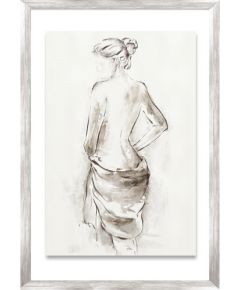 Картина с рамкой, 50х70см, женщина с шарфиком 2