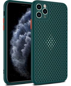 Fusion Breathe Case Silikona Aizsargapvalks Priekš Apple iPhone 12 Pro Max Zaļš