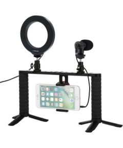 Puluz Dual Handle Vlog kit with LED lamp and microphone Smartphone  PKT3028 PKT3028 Citi kameru aksesuāri 