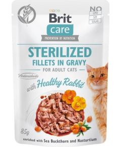 BRIT Care Sterilized Fillets in Gravy rabbit fillets in sauce - wet cat food - 85 g