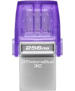 Kingston DataTraveler DT Micro Duo 3C 256 GB, USB Type-C and Type-A, Purple