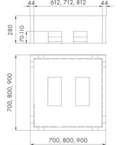 Schedpol dušas paliktņa poresta Sofia 700-900x700-900 mm