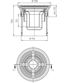 HL trapa augša ar resti linolejam d/138.5mm(HL70,80.90,300,304)