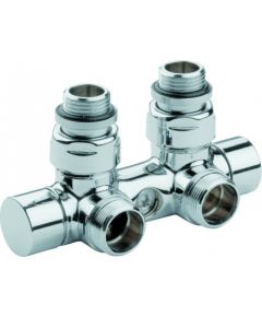 Carlo Poletti Rad. dubultbloks Twinvalve 1/2` x 24-19, 90°, hromēts (50mm)