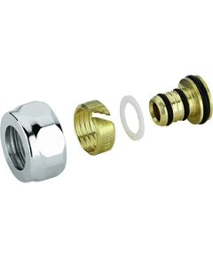 Carlo Poletti adapters daudzslāņu caurulei 16 x 2mm, 24-19, hromēts