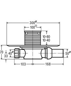 Viega grīdas traps šķidrai hirdroizolācijai, DN50, nesmakojošs, ar inox resti