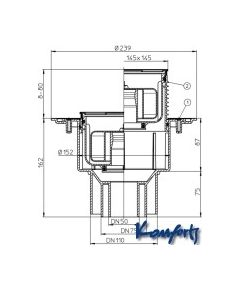 HL traps DN50/75/110 vert. Primus, reste 138x138mm