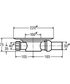 Viega traps 100x100mm DN50 horiz. (557119)#