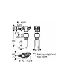 Grohe uzpildes ventilis, 3/8&quot;