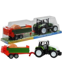 Liels traktors ar piekabi, 65 cm, zaļš