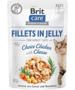 BRIT Care Fillets in Jelly chicken and cheese - wet cat food - 85 g