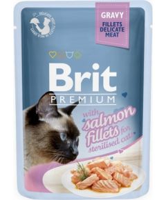 BRIT Premium Sterilised Gravy Salmon - wet cat food - 85g