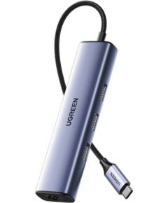 UGREEN CM475 Adapter USB-C Hub to 3x USB 3.0, RJ45, USB-C PD (gray) USB / Type-C Hub