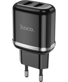 Usams Hoco N4 12W 2x USB 2.4A Зарядное устройство Универсальное для всех мобильных устройств Черный