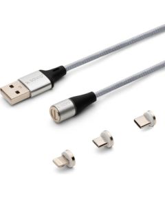 Savio CL-156 USB cable 2 m USB 2.0 USB C Micro USB A/Lightning Silver