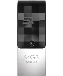 Silicon Power Mobile C31 USB flash drive 64 GB USB Type-A / USB Type-C 3.2 Gen 1 (3.1 Gen 1) Black, Silver