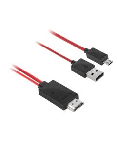 Pārveidotājs MHL micro USB B 11pin spraudnis - HDMI spraudnis + USB A spraudnis