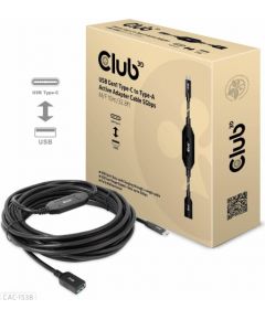 CLUB 3D CAC-1538 USB Gen1 Type-C to Type-A Active Adapter Cable 5Gbps M/F 10m