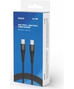 Savio CL-159 USB cable 1 m USB 2.0 USB C - USB C Black