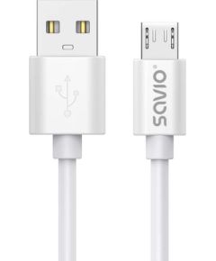 USB cable 3 m USB 2.0, USB A  - Micro USB White SAVIO CL-167