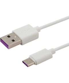 Savio USB – USB type C cable 5A, 1m CL-126 White