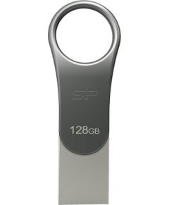 Silicon Power Mobile C80 USB flash drive 128 GB USB Type-A / USB Type-C 3.0 (3.1 Gen 1) Titanium