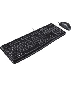 Logitech Desktop MK120 keyboard Mouse included USB QWERTY UK International Black