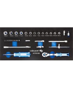 Instrumentu komplekts 1/4" (4-14mm) 34daļu, Hogert