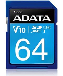 ADATA Premier 64 GB, SDHC, Flash memory class 10, No